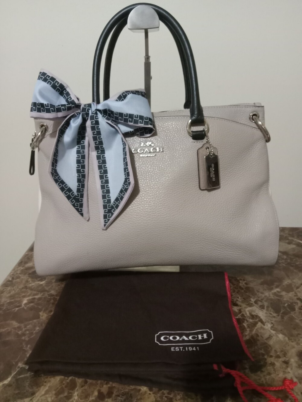 Coach Color Block Pebble Leather Handbag EUC